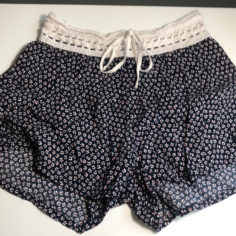 aerie Floral Sleep Shorts with Stretchy Lace Waist
